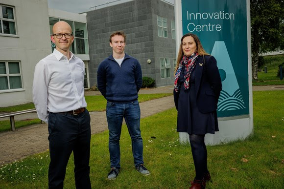 Pictured L-R: Marc Evans, COO, Trailstone Kevin Vesey, Sligo Lead, Trailstone, Michelle Conaghan, Regional Business Development Manager for the North West, IDA Ireland. Photo credit: James Connelly