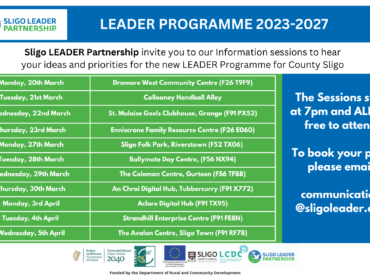 Sligo LEADER to host community engagement evenings across county