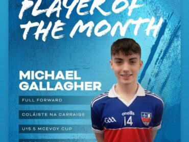 Coláiste na Carraige player named Ulster Schools GAA Player of the Month