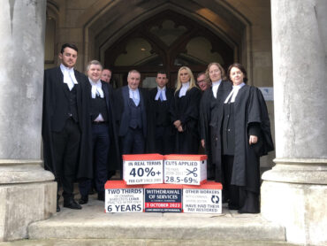 Barristers protest at Sligo courthouse in strike over fees